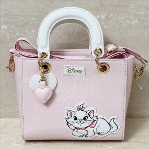 NWT Disney Aristocats Marie Pink and White Tote Bag with Crossbody Strap